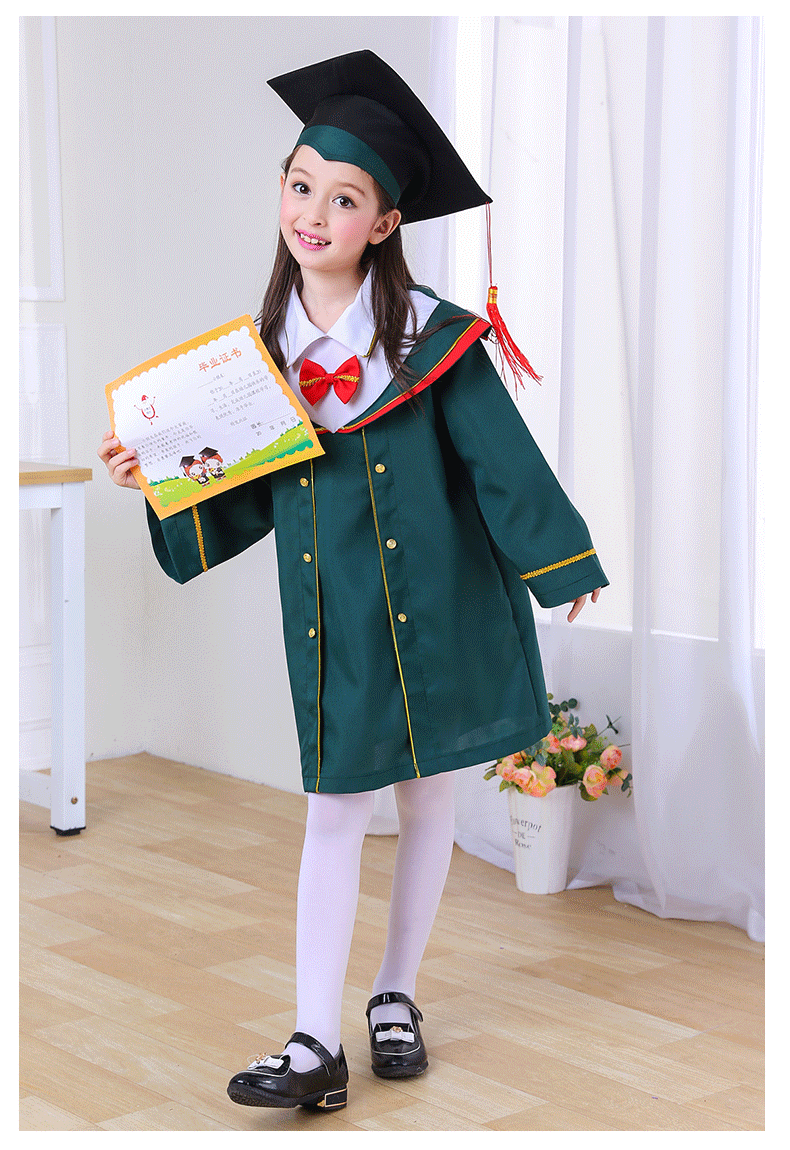 儿童博士服幼儿园学士服毕业袍小博士帽摄影服装小学生毕业照服装