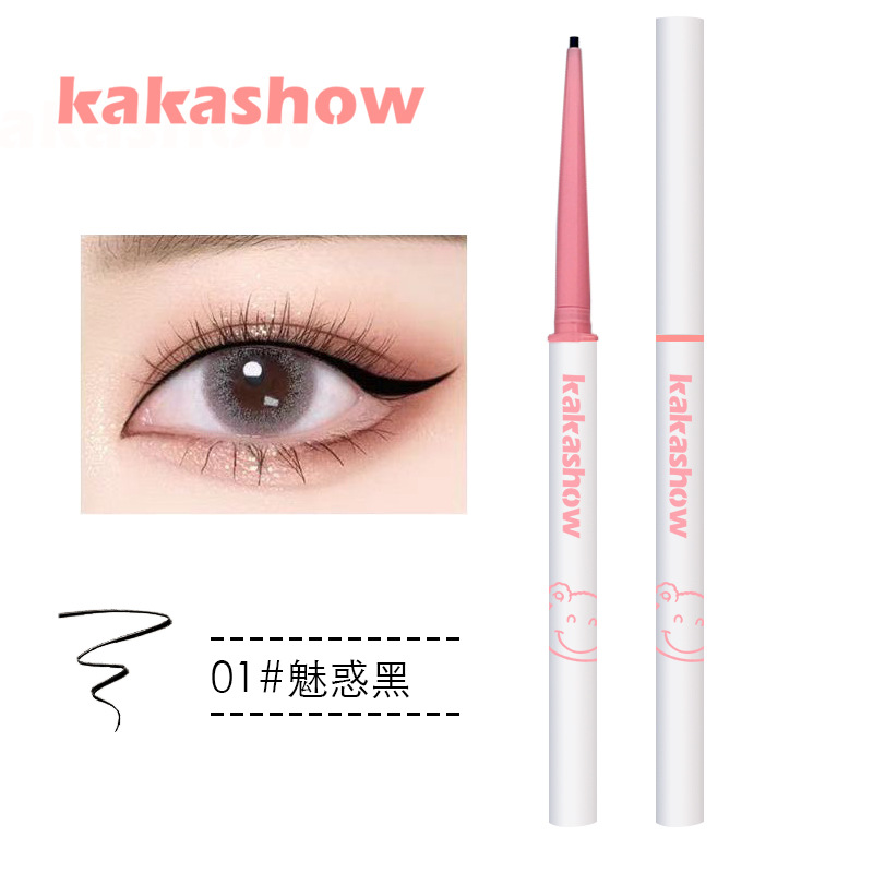 Kakashow Eyeliner Waterproof Sweat-Proof Not Easy to Smudge Painting Smooth Color Rendering Extremely Fine Inner Eye Color Wire Glue Pen