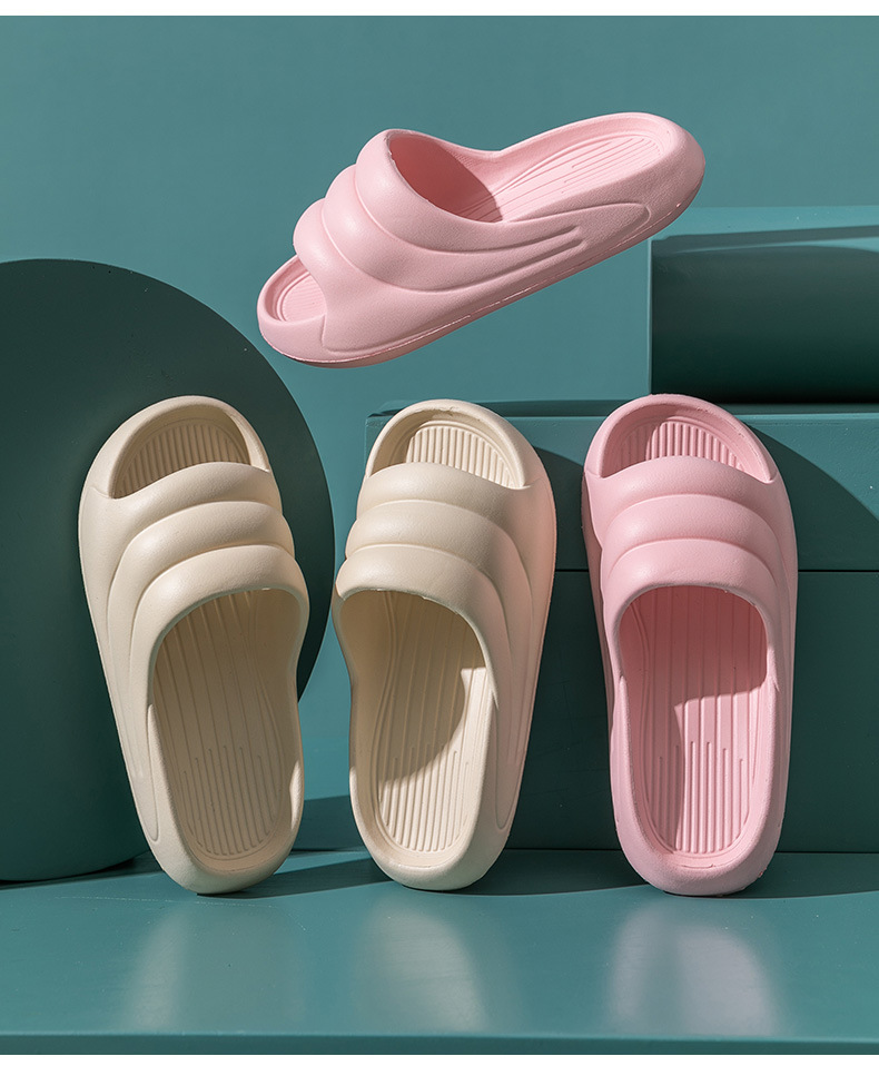 凉拖鞋春夏季情侣拖鞋男女士时尚厚底一字拖波浪造型凉拖家居鞋