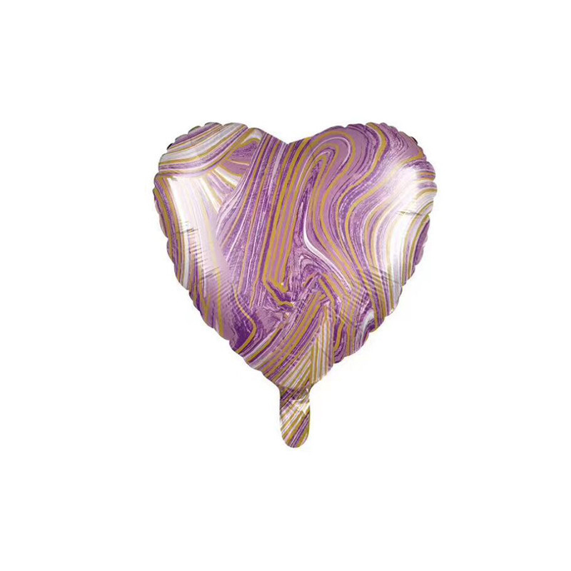 18-Inch Agate Heart-Shaped Aluminum Balloon Wedding Proposal Festive Party Decoration Balloon Love Confession Scene Layout