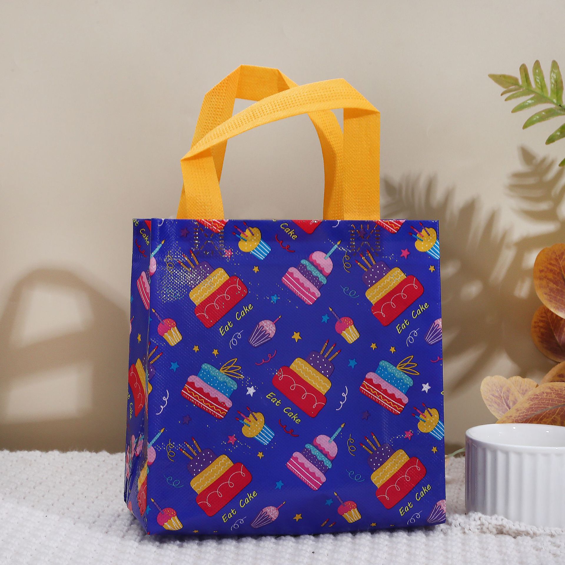 Gift Bag Children's Birthday Party Gift Packaging Bag Color Birthday Non-Woven Printed Text Tote Bag