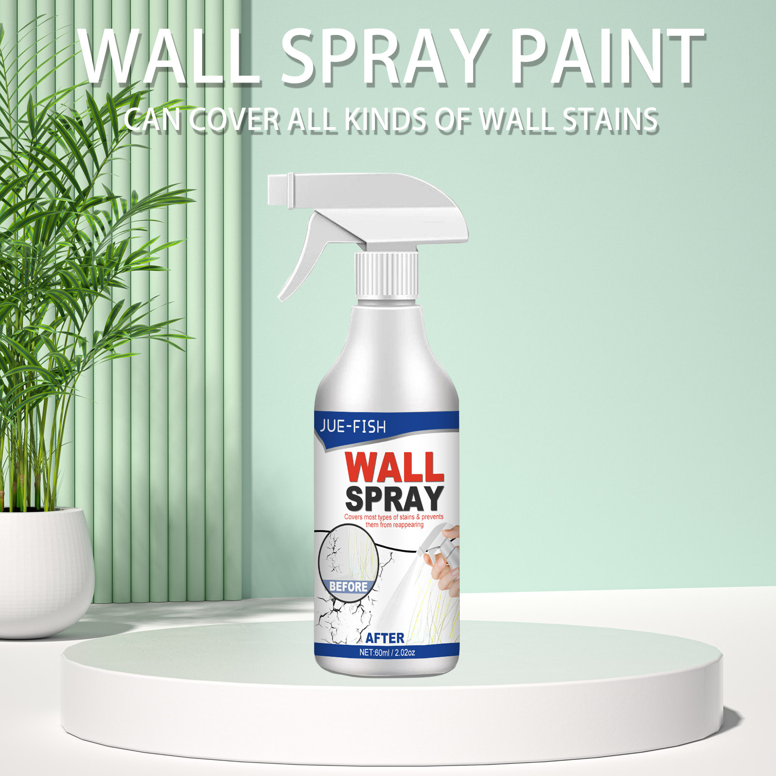 Jue-Fish Wall Direct Spray Paint Cover Stains Wall Falling off Repair Home Indoor Renovation Direct Spray Paint