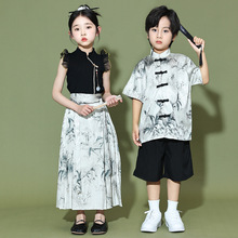 六一儿童演出服国潮汉服新中式亲子装马面裙男女童合唱表演服套装