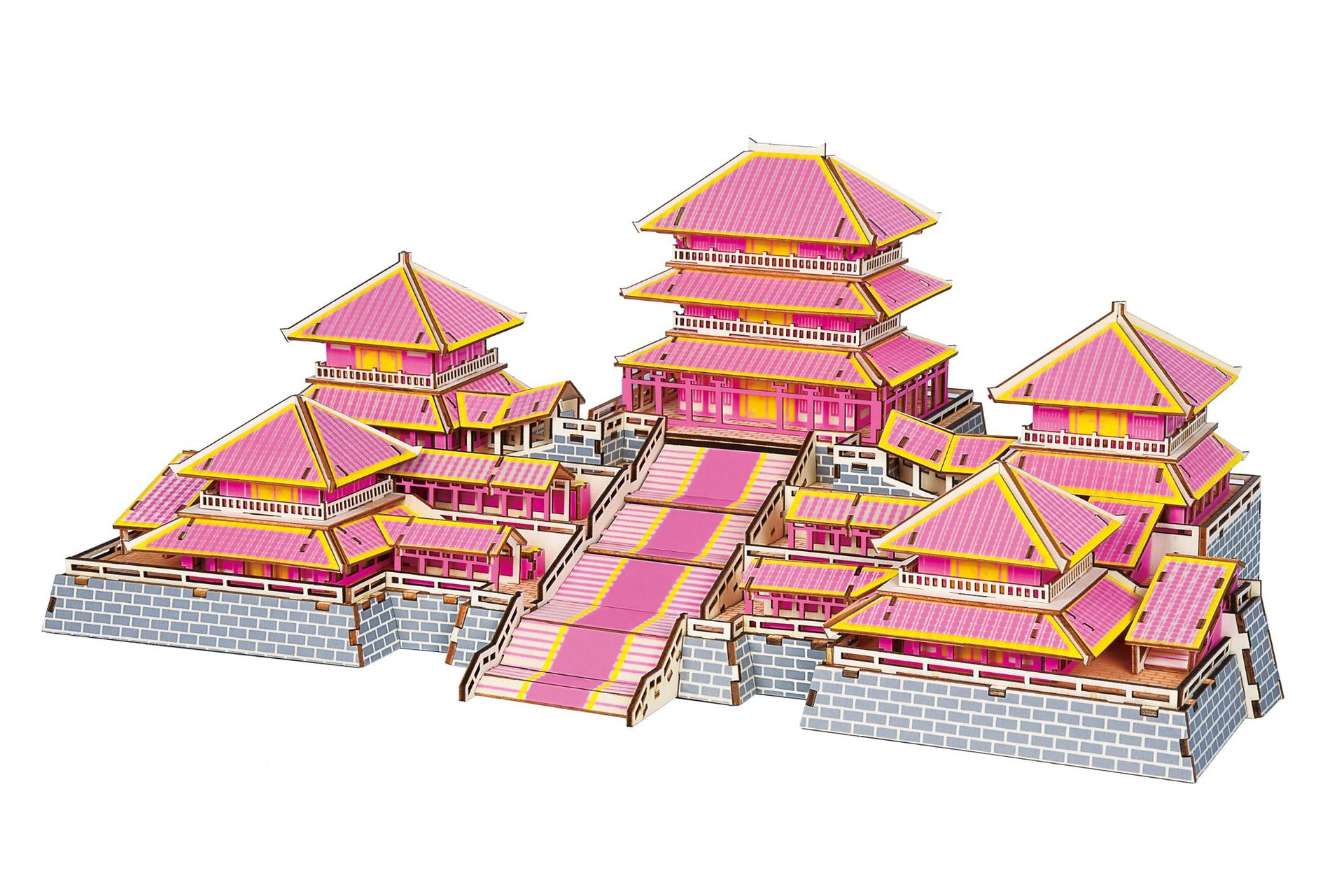 3d木制仿真模型玩具 diy立体木质拼图 激光切割 阿房宫