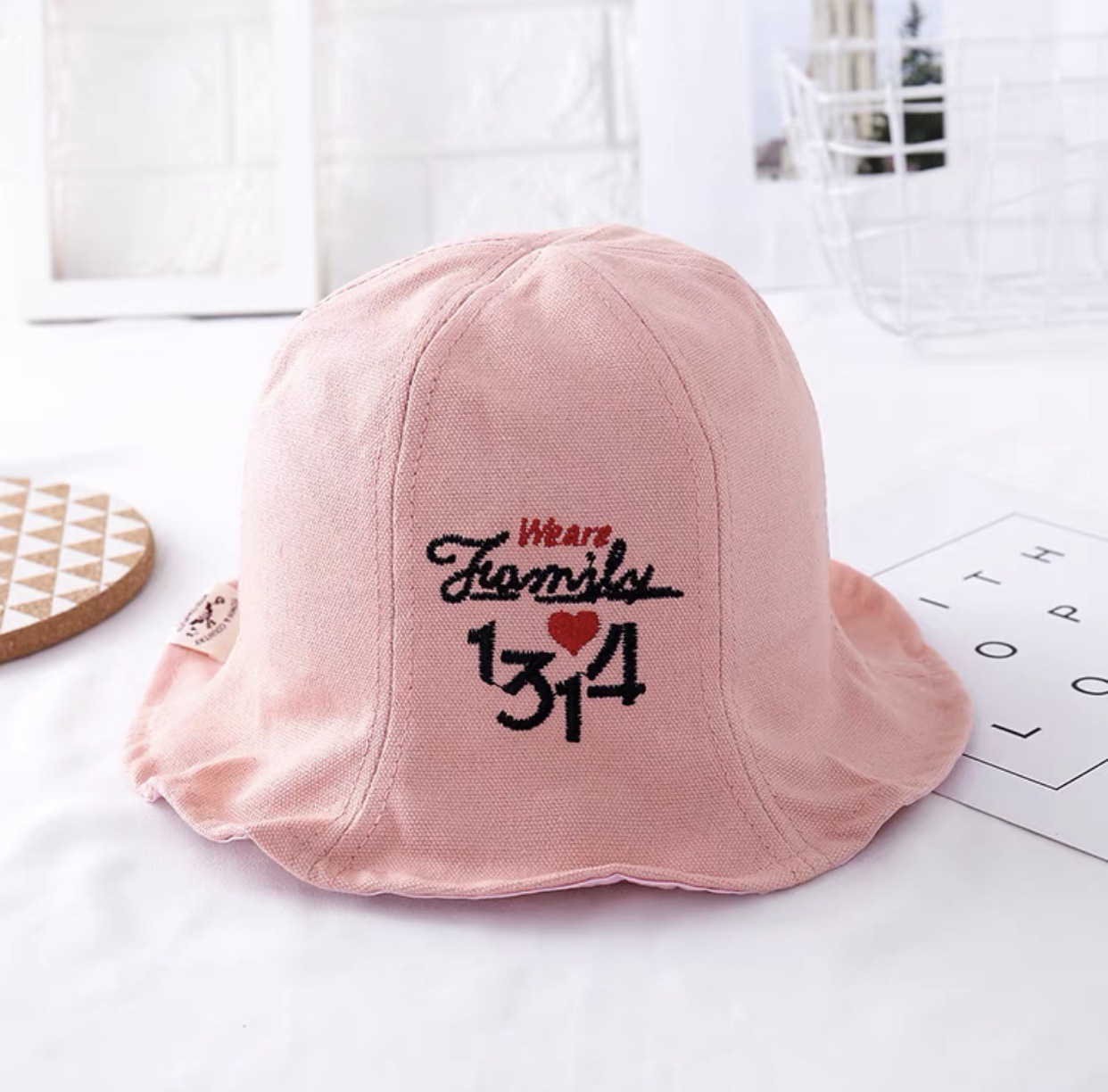 Children Yellow Cap Sun Bucket Hat Primary School Student Parent-Child 3 Years Old 4 Sun Protection Girl Embroidery Sun Bucket Hat