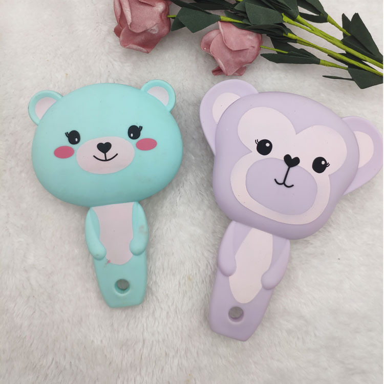 Factory Supply Customized Cute Unicorn Rabbit Cat Children Styling Comb Rubber Paint Printing Hairdressing Airbag Comb