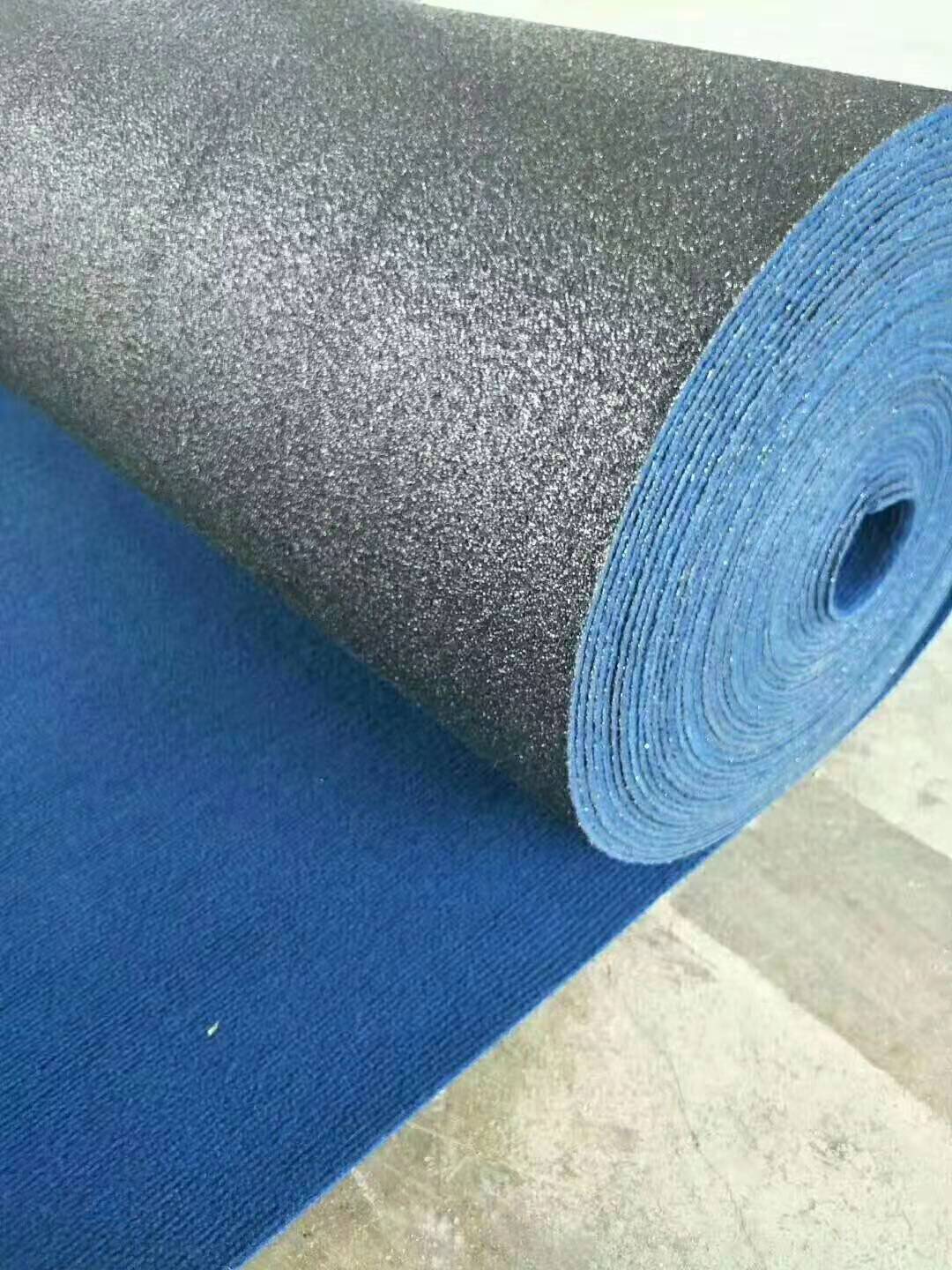 厂家直供加厚迎宾阻燃地毯聚酯纤维涤纶展会用黑胶 阻燃地毯