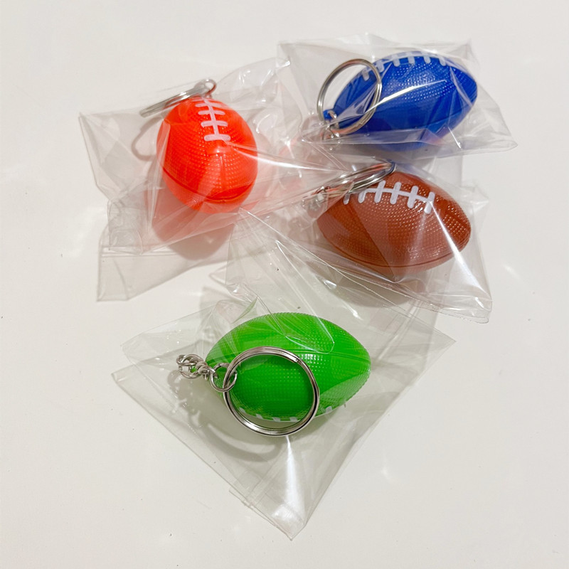 Cross-Border Creative Simulation Mini Rugby Keychain Key Ring Automobile Hanging Ornament Sports Games Small Gift