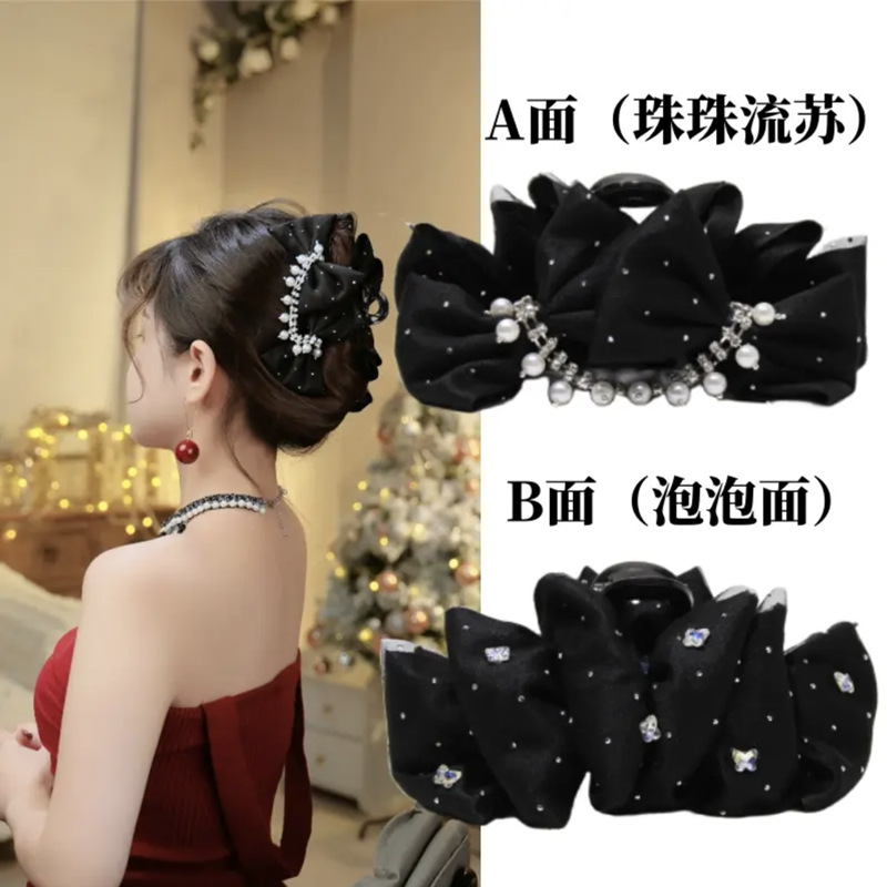 Super Large Clouds Starry Tassel Chain Spring Clip Bow Hair Grip Show Hair Volume Low Ponytail Hair Accessories Clip for Children