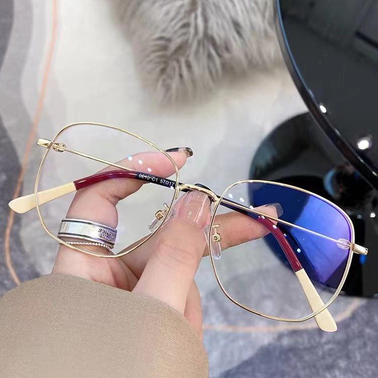 金丝边眼镜框女近视可配度数大框平光镜复古装饰眼镜韩版潮网红款