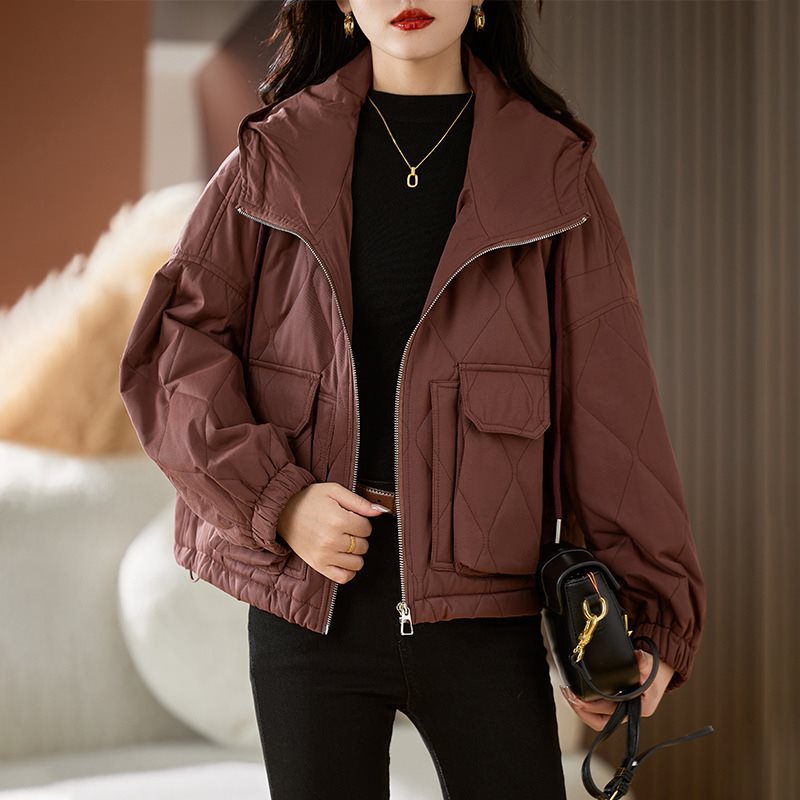 夹棉外套女秋冬2023年新款二棉宽松大码胖mm今年流行保暖棉衣棉服