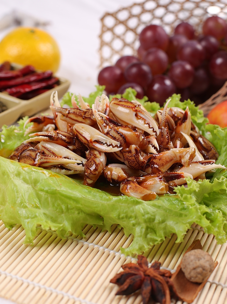 麻辣醉蟹钳12瓶400g罐装微辣腌制蟹腿烧烤凉拌菜青岛特产开盖即食