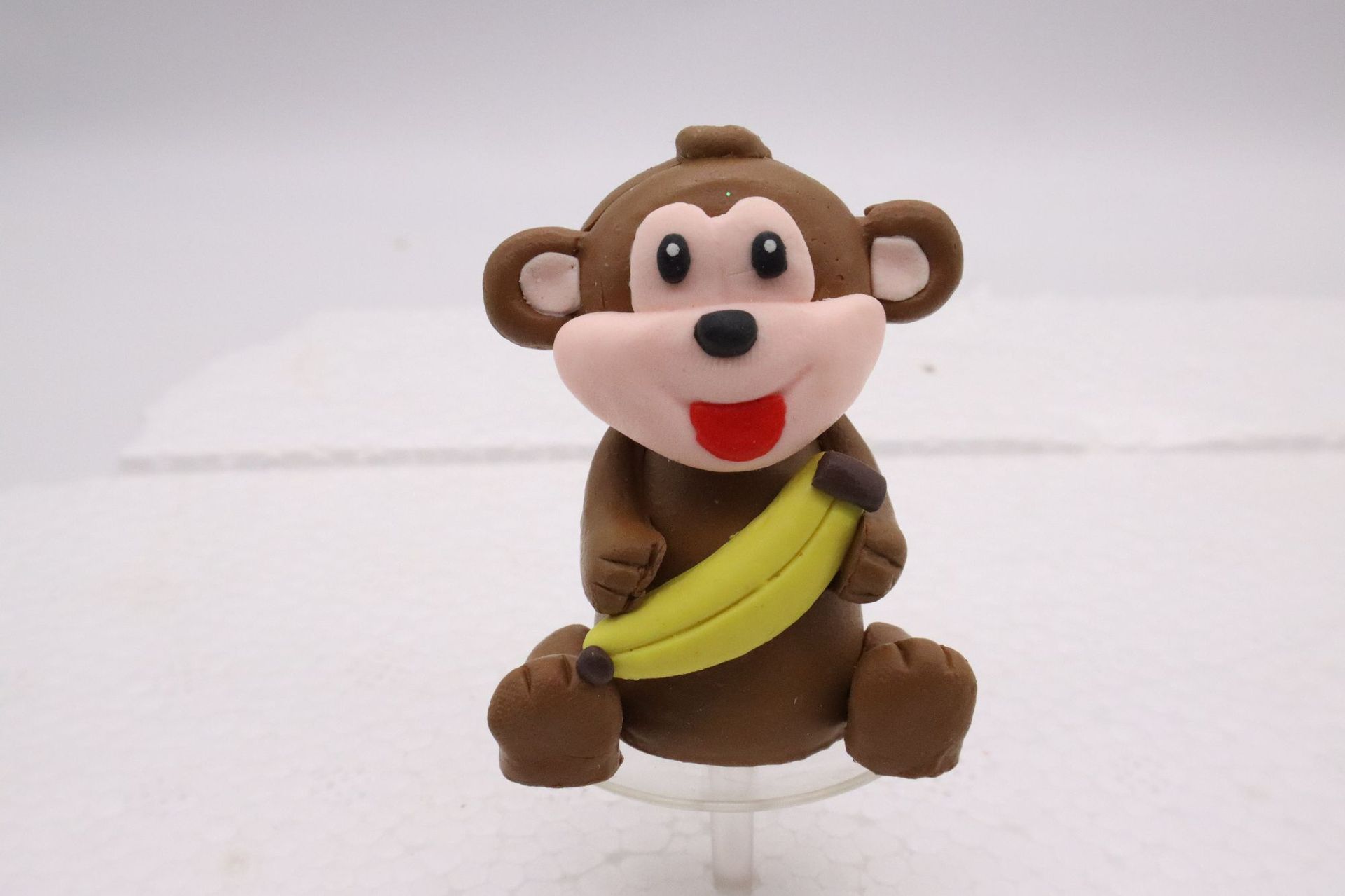 现货软陶卡通小猪吃西瓜猴子吃香蕉插件蛋糕装饰diy儿童蛋糕装饰