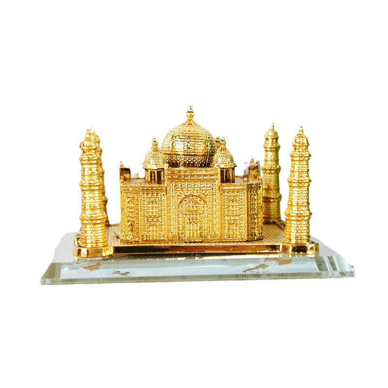 World-Famous Landmark Building Decoration Metal Model Metal Crystal Taiji Mausoleum Model Tourism India Souvenir