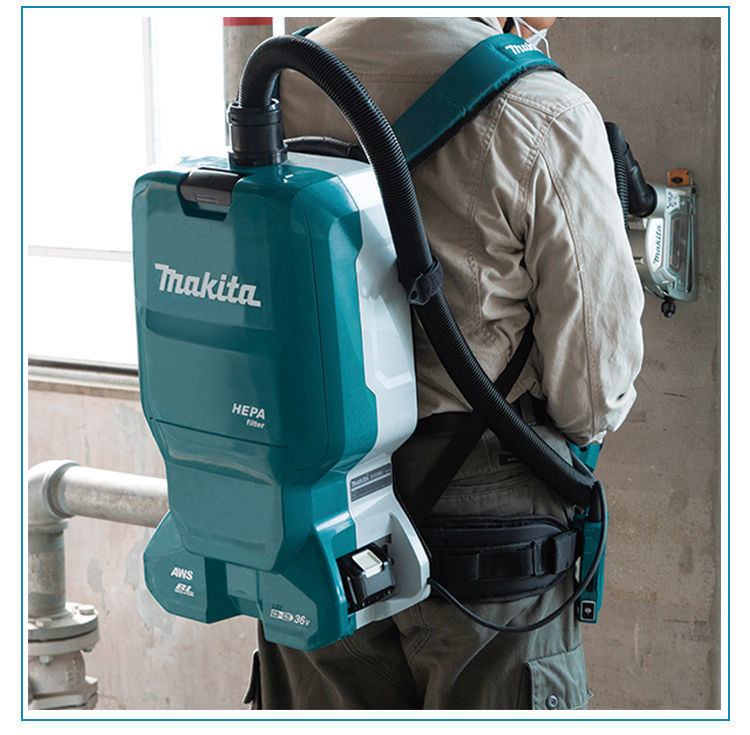 makita牧田dvc660背负式吸尘器dvc665锂电池电动无刷充电集尘机
