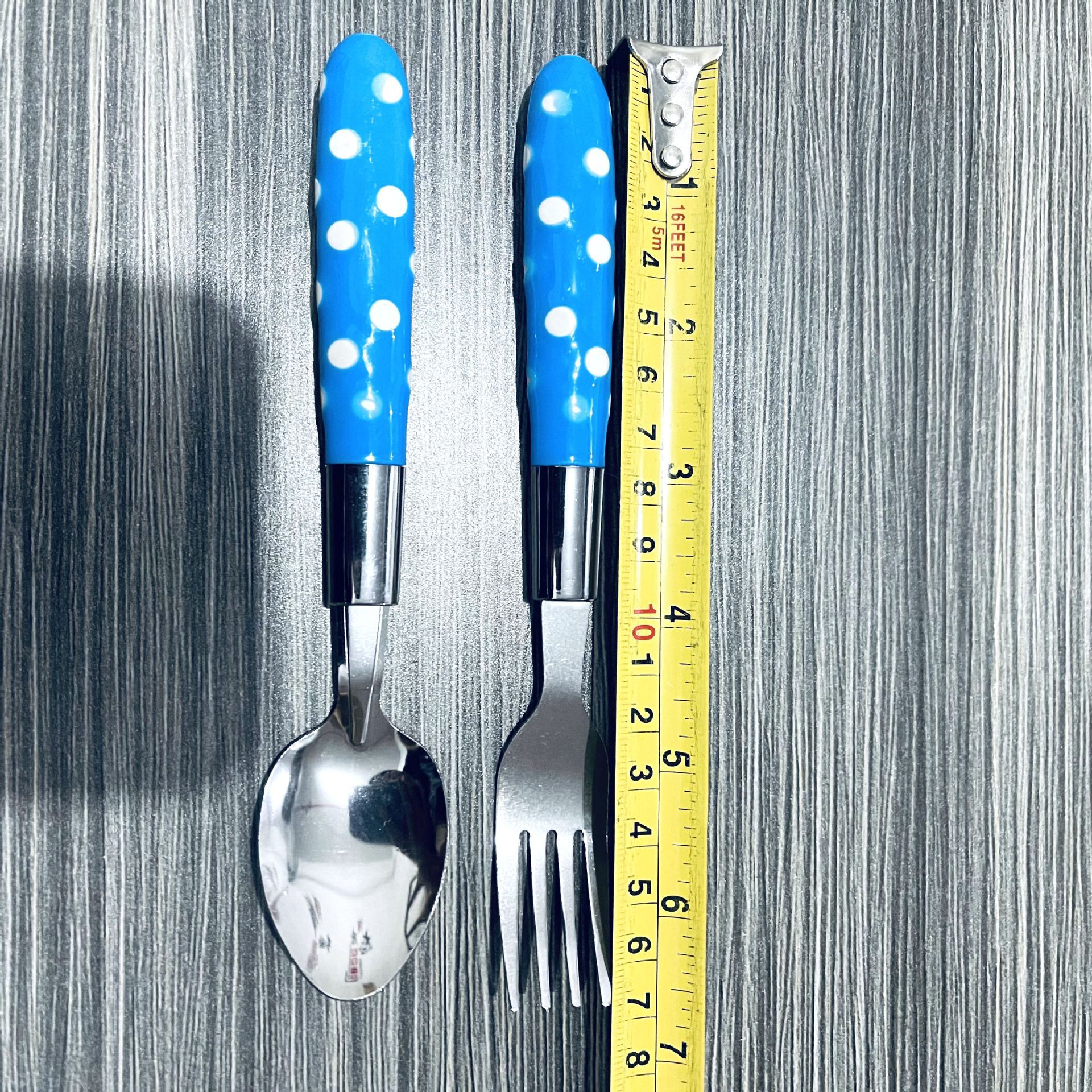 Polka Dot Spoon Children Spoon Student Spoon Fork Sleeve Needle Meal Spoon Metal Spoon Meal Spoon Fork 1 Yuan Supply Wholesale