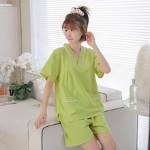 汗蒸服女款韩版可爱情侣大码套装家居服睡衣浴服桑拿服男