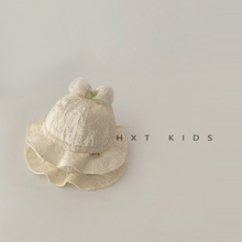 婴儿渔夫帽春秋季洋气蝴蝶结遮阳帽子3-6个月小月龄女宝宝防晒帽8