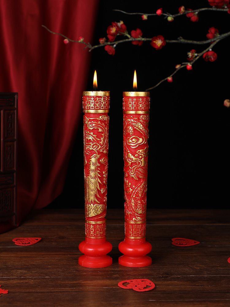 婚庆用品中式婚礼洞房花烛结婚喜烛一对龙凤蜡烛红色双喜字-阿里巴巴