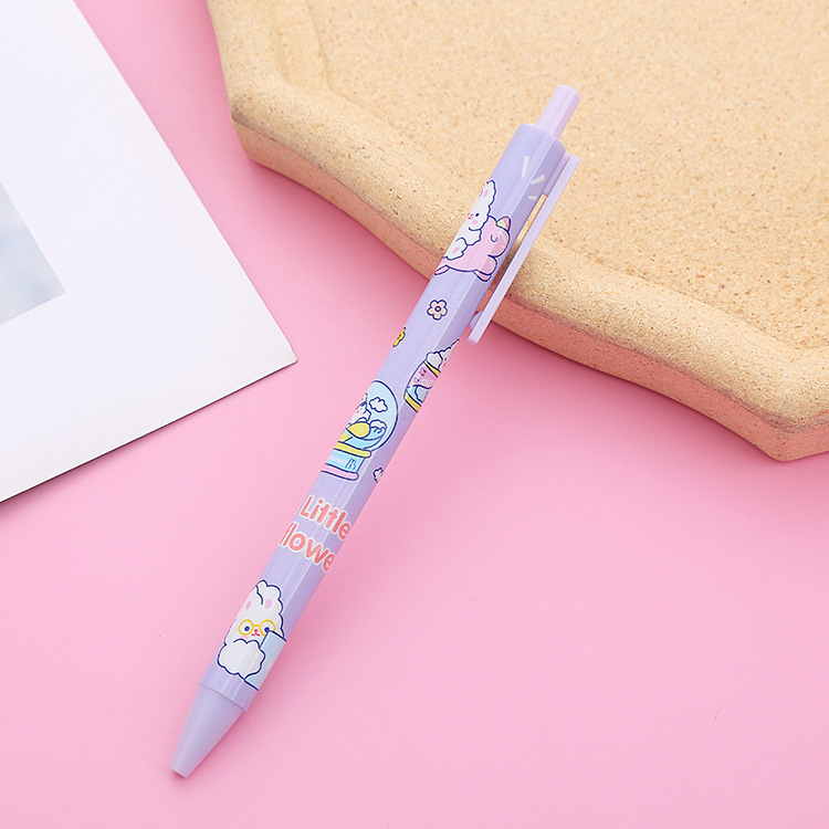 INS Good-looking Naughty Rabbit Pressing Pen Creative Student Press Ball Pen Office Stationery 0.5 Bullet Signature Pen