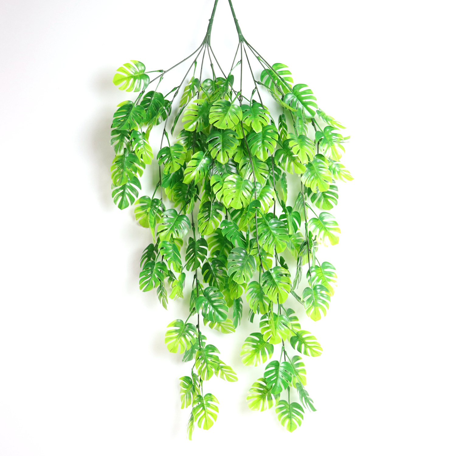 Cross-Border Simulation Plastic Flower Vine Five Fork 69 Mesh Monstera Greenery Wall Hanging Decorative Suspended Ceiling Fake Grass Covering Rattan