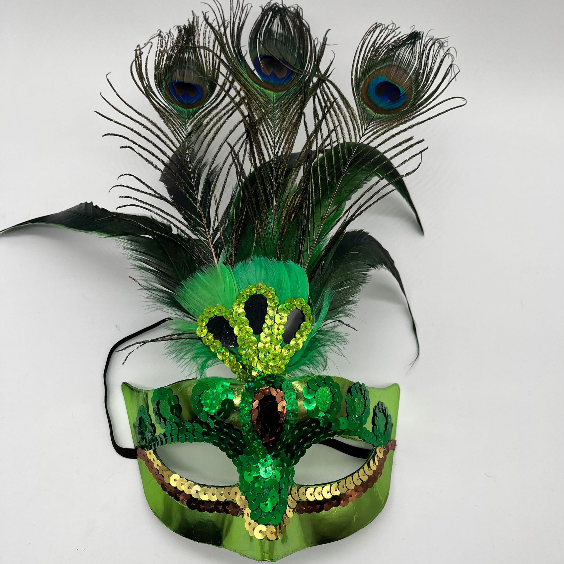 Peacock Feather Sequins Mask Halloween Party Performance Mask Venice Makeup Dance Mask