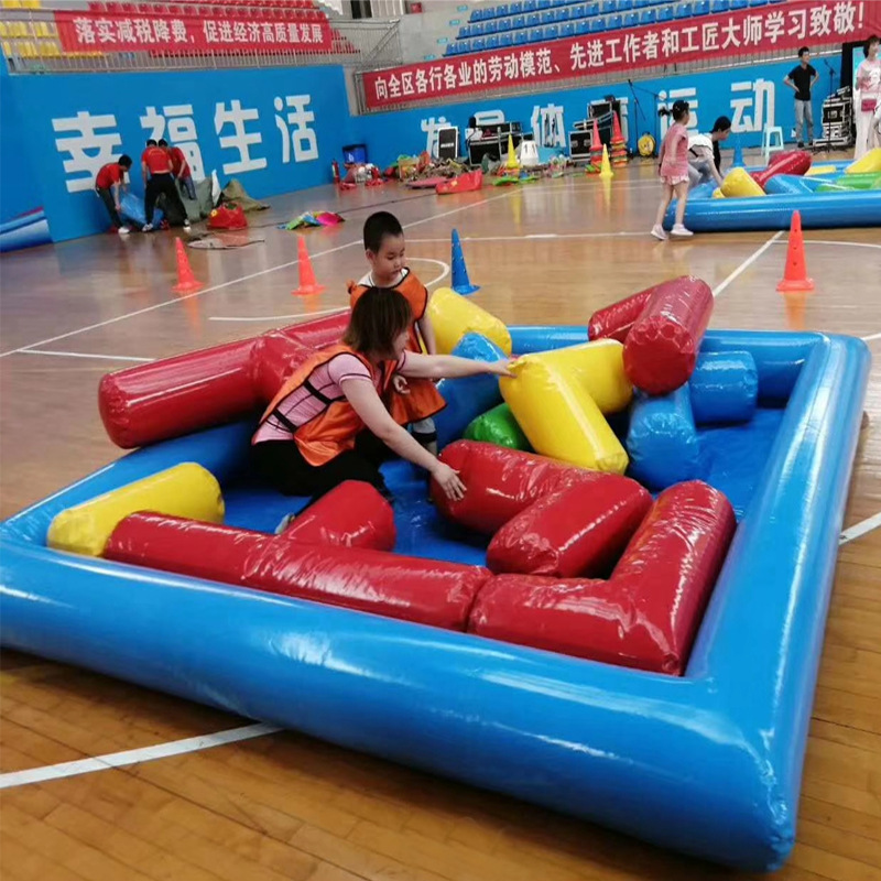 职工趣味运动会项目 真人版俄罗斯方块 充气积木户外拓展训练道具