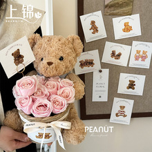 小熊家族卡片贺卡吊卡吊牌泰迪熊创意卡片花艺花束礼品卡片材料