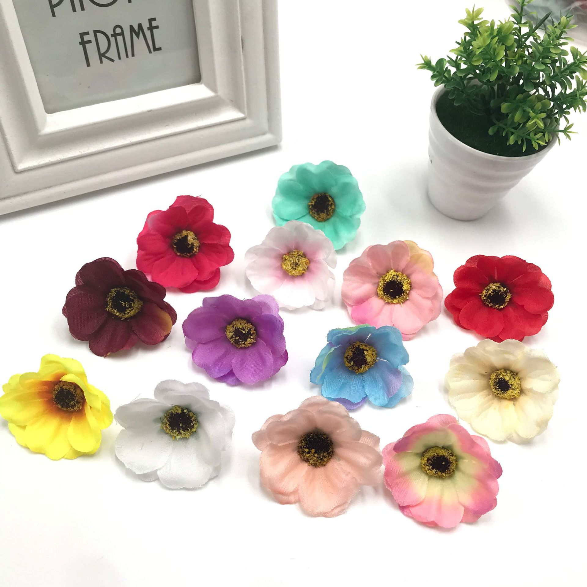 DIY手工假花仿真花绢花樱花太阳花头 森女花环材料装饰花头绳配件