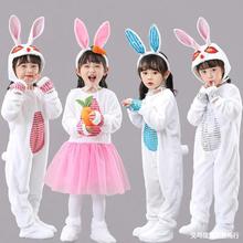 六一儿童兔子演出服小白兔动物表演服幼儿园元旦兔子舞蹈纱裙服装