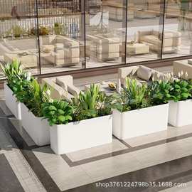 户外不锈钢花箱组合庭院花盆售楼部花槽种植槽椭圆形铁艺花坛花钵