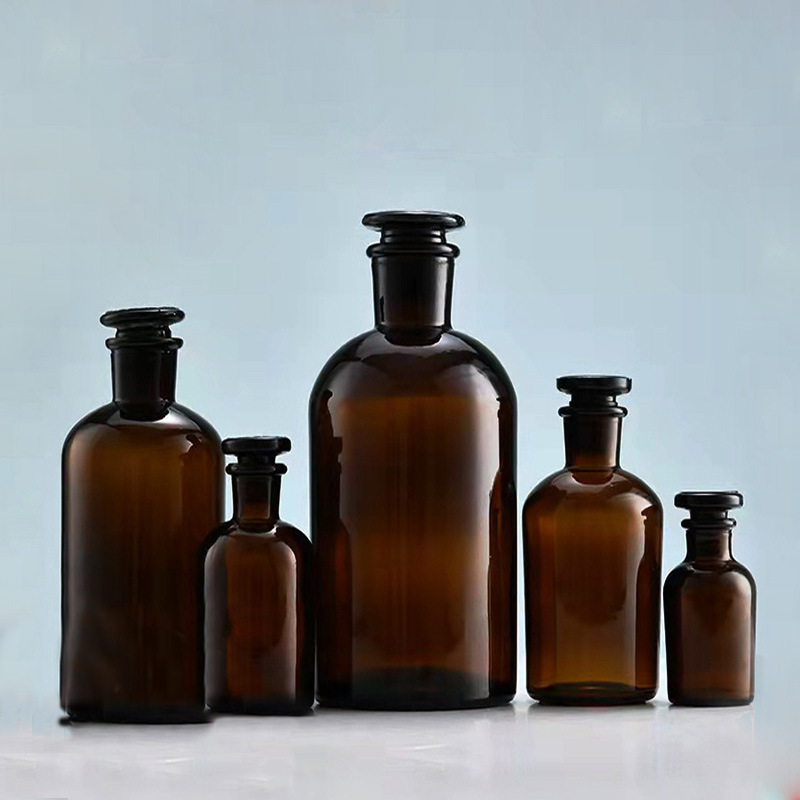 棕色加厚小口试剂瓶玻璃带盖实验室药品采样分装瓶遮光药剂瓶