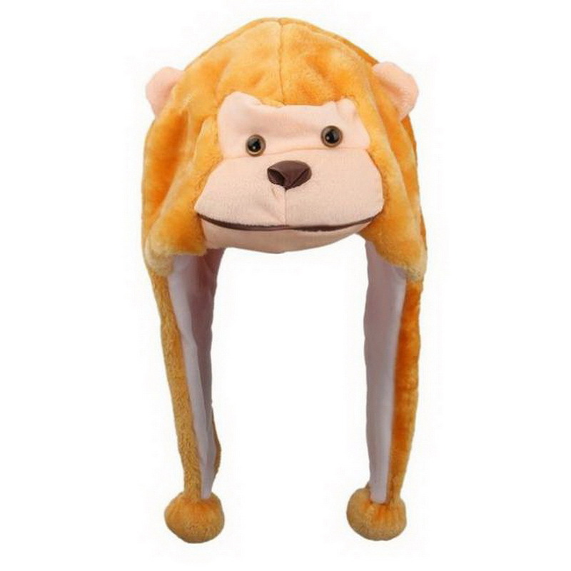 工厂直发毛绒动物帽子儿童成人卡通帽幼儿园亲子道具帽套头动物帽