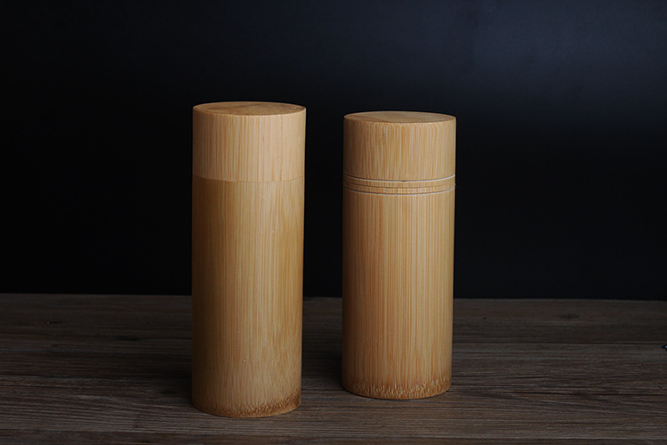 竹制长筒茶叶罐普洱茶驼包装茶叶筒竹子便携式旅行茶叶盒密封竹筒