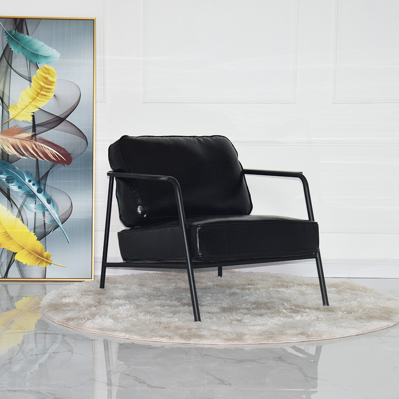 北欧铁艺沙发椅咖啡厅单人沙发 酒店休闲沙发家用懒人沙发沙发椅