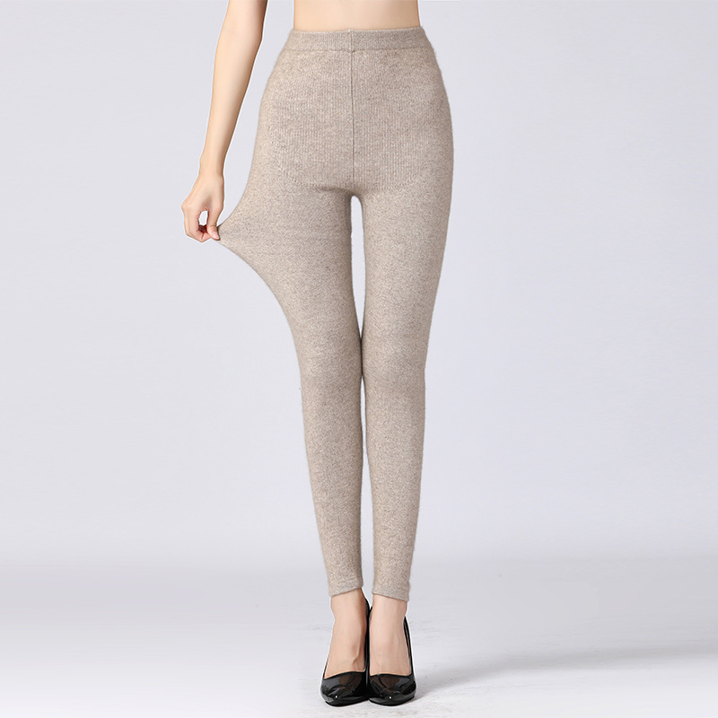 紧身气质羊绒打底裤女2021秋冬新款高腰修身显瘦保暖内穿羊毛裤潮