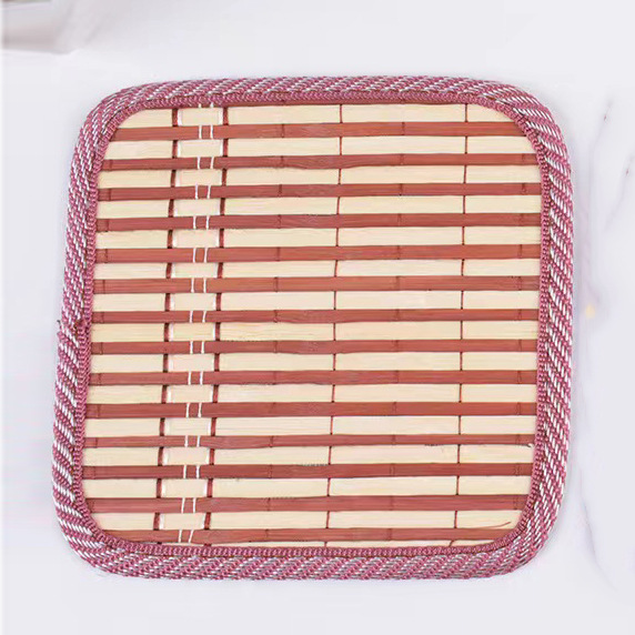 Factory Direct Sales Bamboo Placemat Heat Proof Mat Household Chinese Bamboo Woven Bowl Coaster Cup Coaster Multi-Shape Thickened Dining Table Cushion