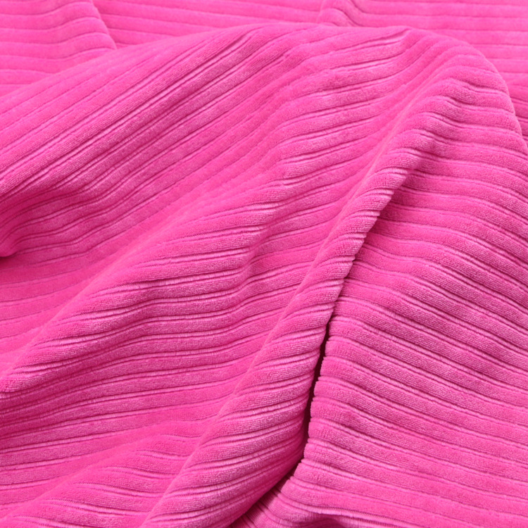 荧光涤氨纶7x2抽条天鹅绒弹力坑条灯芯绒抽条仿棉绒天鹅绒布面料