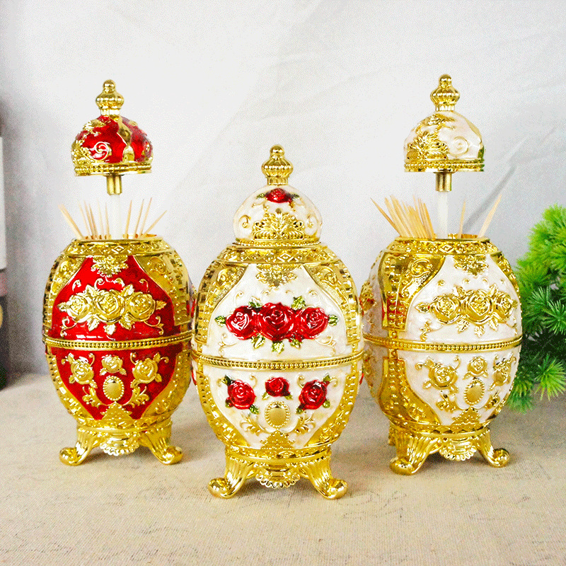 Big Crown Tripod Toothpick Holder Rose Electroplating Painting Oil Manufacturing Craft Kitchen Restaurant Decoration Home Decorations