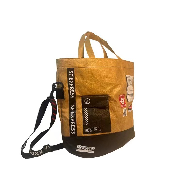 新款顺丰大容量便携式杜邦纸袋 电脑手提购物袋环保牛皮纸单肩包