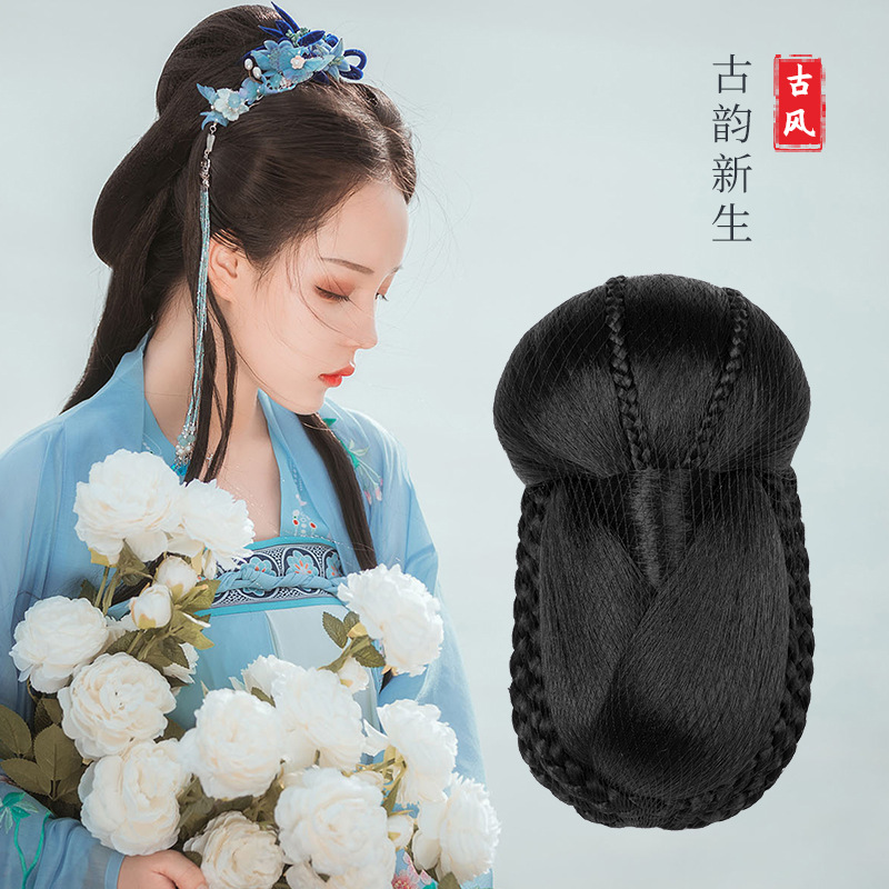 古装假发发包复古新娘秀禾造型后脑勺发髻汉服影楼拍摄cos花苞头
