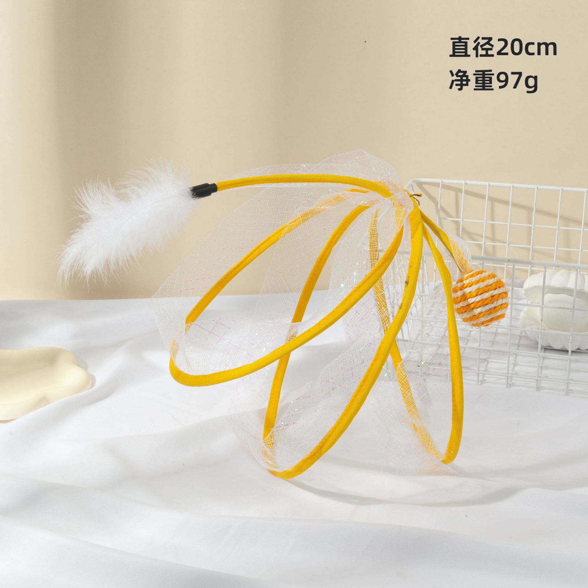 Cross-Border New 4 Cat Tunnel Feather Mouse Cat Toy Not Easy to Deform Playable Folding Cat Tunnel Wholesale