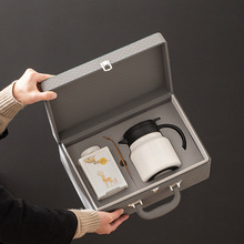 高端羊脂玉茶叶包装罐空礼盒陶瓷罐茶具普洱闷茶壶办公杯礼品套装