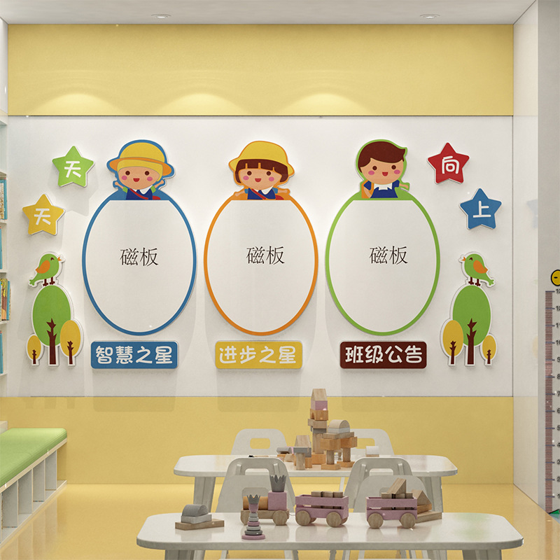 教室布置装饰班级文化墙面贴作品展示评比公告栏幼儿园环创主题