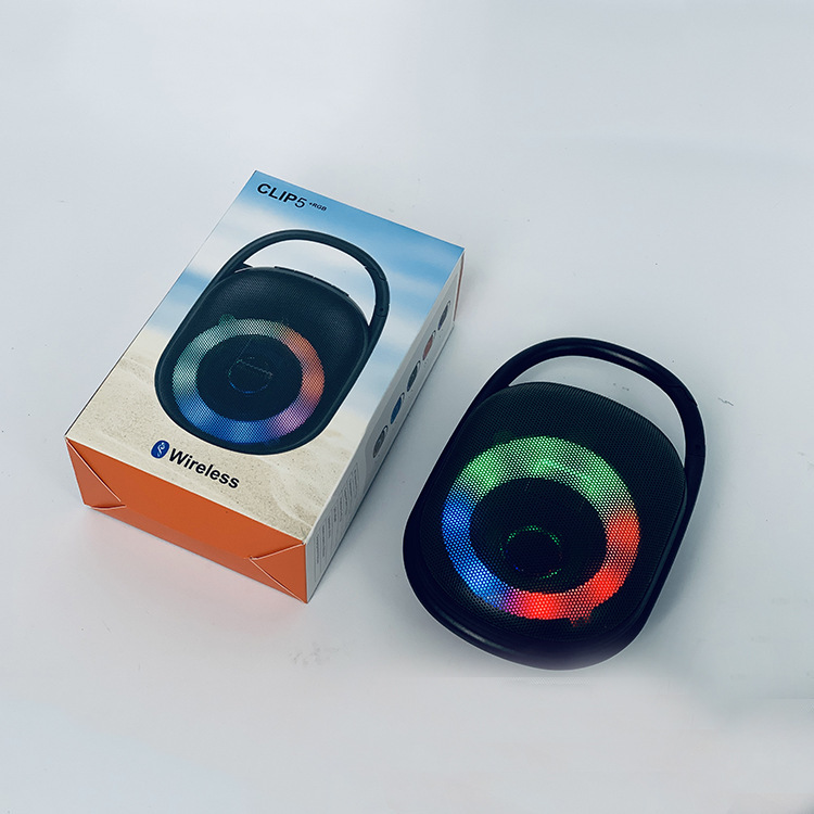 New Clip 5 + RGB Wireless Bluetooth Speaker Outdoor Portable TF Card Portable 4-Inch Square Dance Audio.