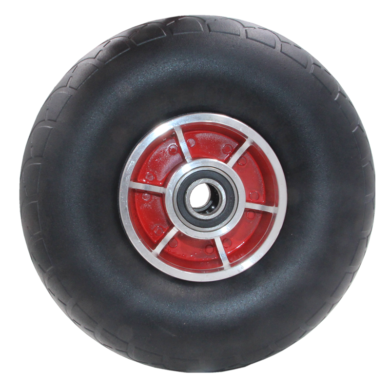 10寸实心轮子14寸橡胶静音小手推车轮胎带轴人力手拉车老虎车轱辘