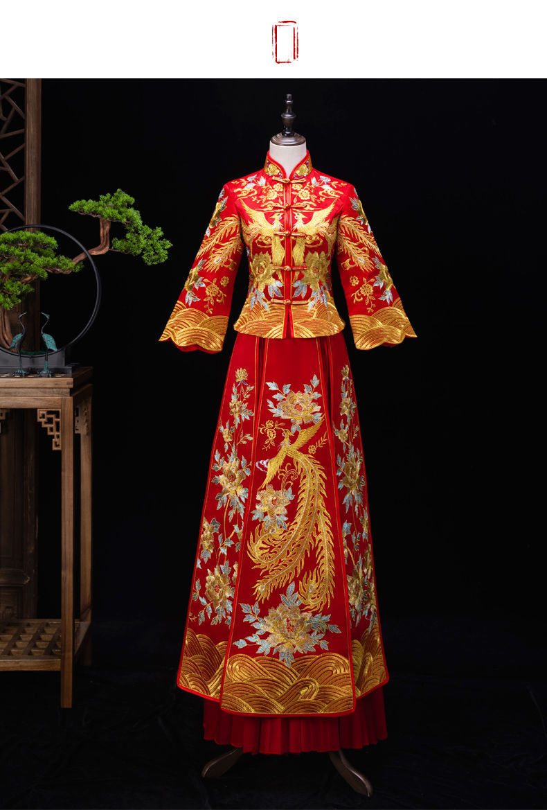 秀禾服新款新娘结婚礼服嫁衣中式婚纱年新款刺绣龙凤褂女婚服