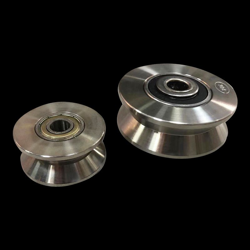 不锈钢小号轨道轮单轮吊轮玻璃门窗重型定滑轮v型u型h型槽钢滑轮