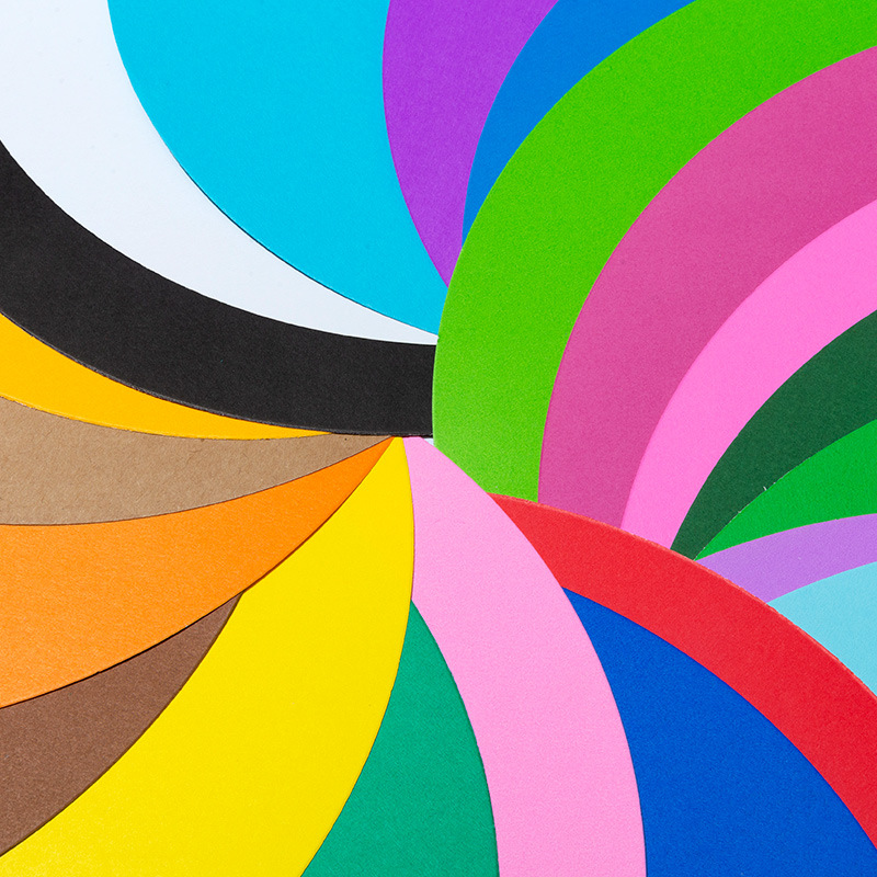 彩色圆形卡纸硬厚手工卡纸diy手工纸批发 加厚黑白牛卡彩色绘画纸