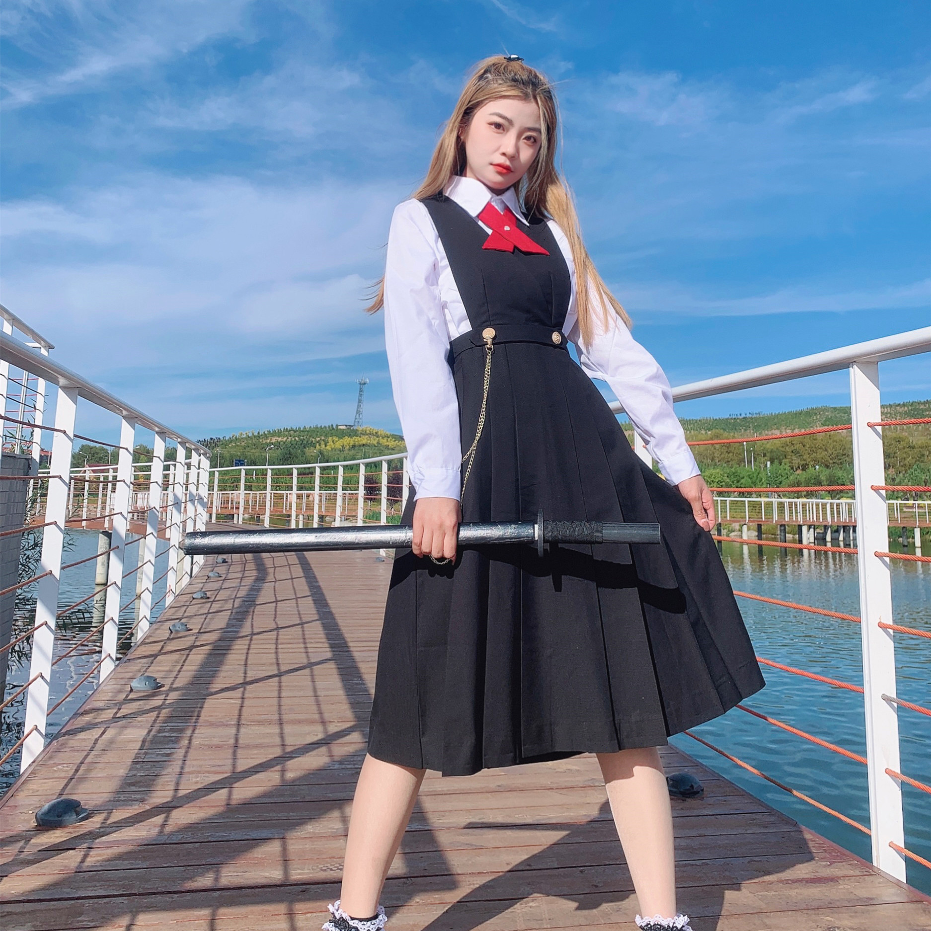 jk制服护奶裙秋冬正版日系学院风优等生背带连衣裙套装长裙基础款